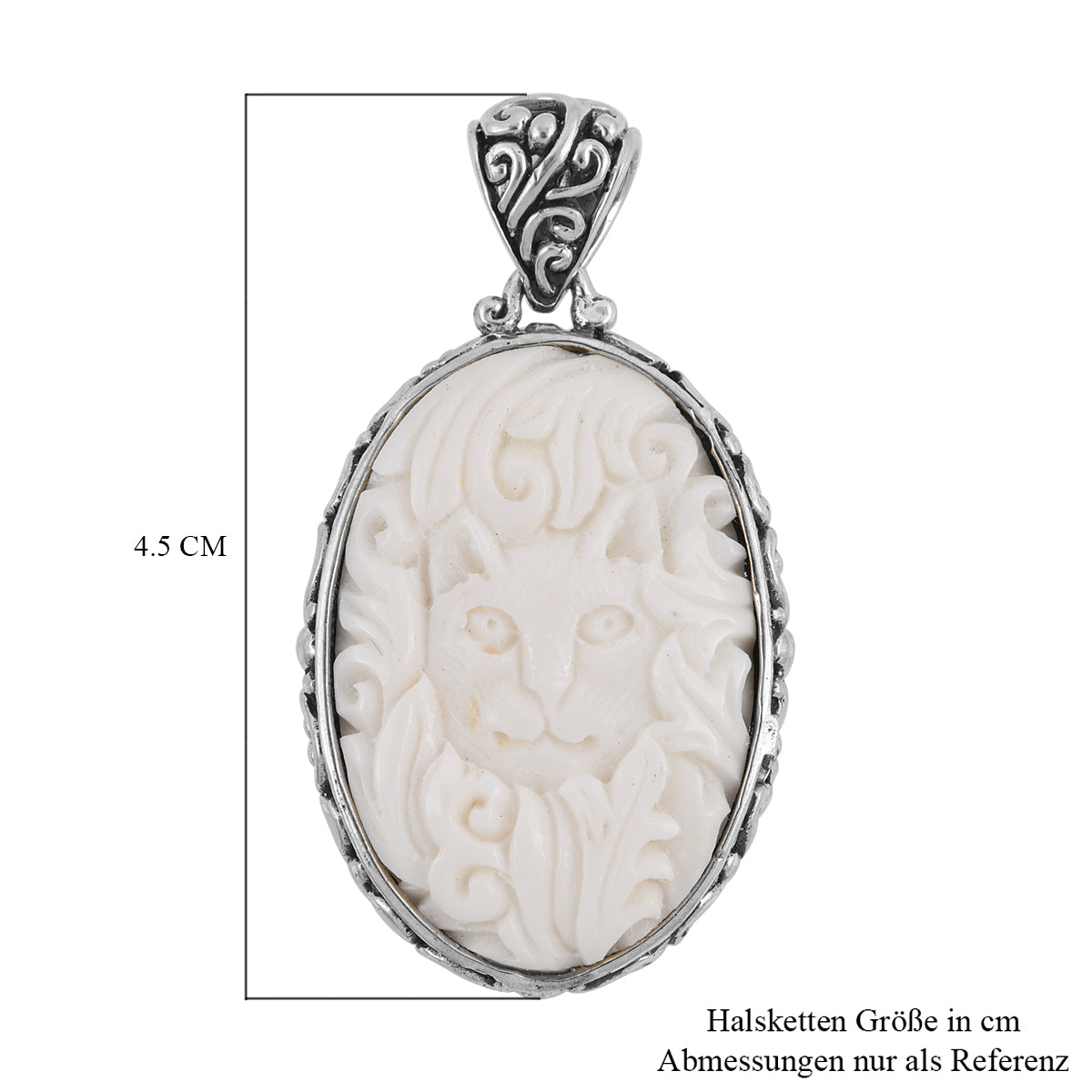 Royal Bali Kollektion - Oxbone Katze-Anhänger, reversibel, 925 Silber ca. 7,0g