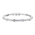 Weißes Zirkonia-Armband, ca. 19 cm, reines Messing, silberfarben ca. 4,00 ct