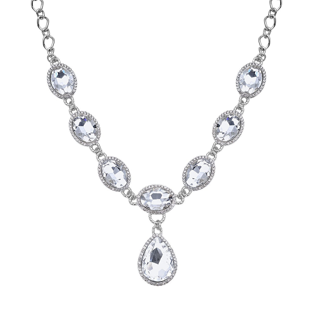 Weisse Glaskristall Halskette, ca. 50 cm 151.80 ct