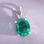Smaragd-Triplett-Quarz Anhänger, 925 Silber platiniert ca. 3,05 ct