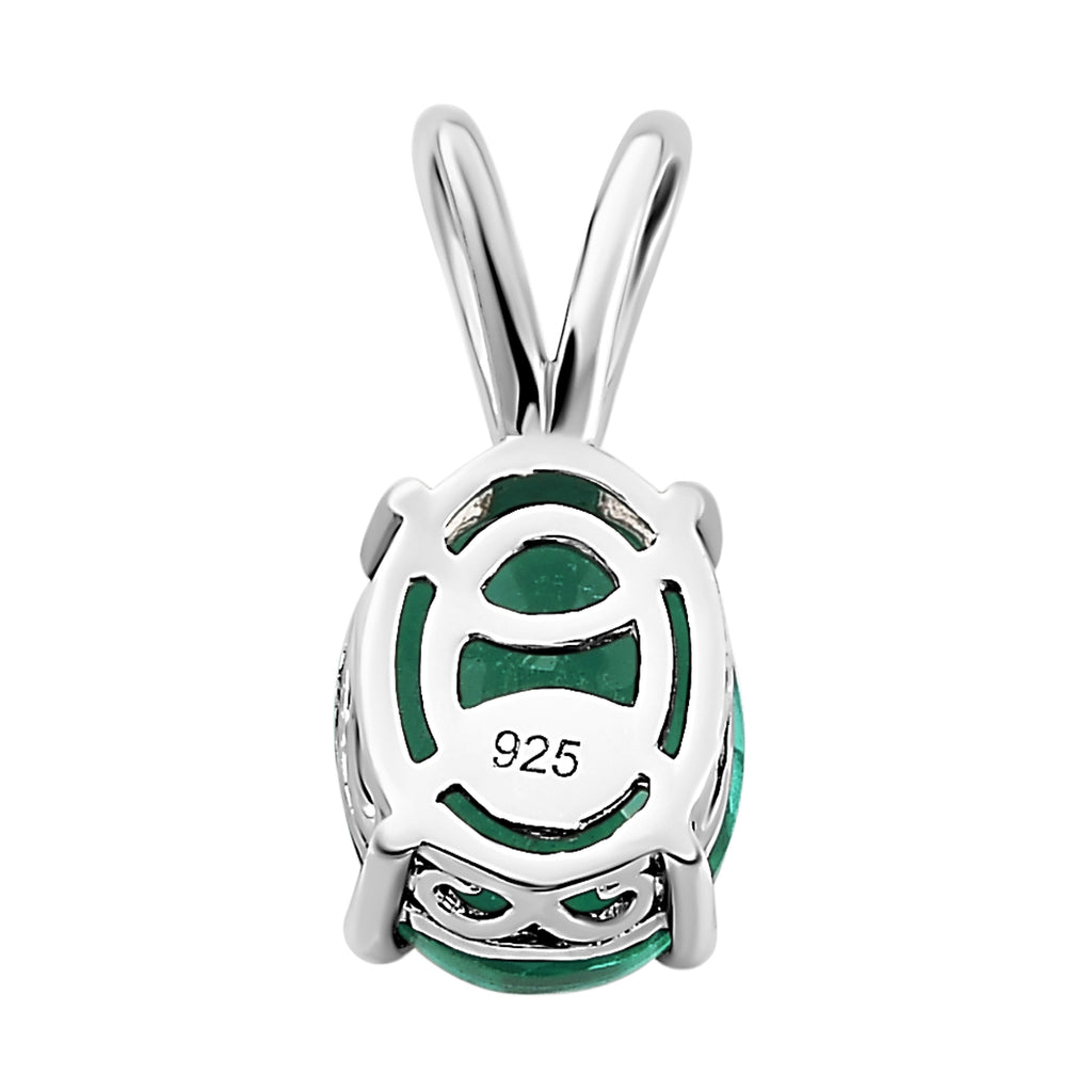 Smaragd-Triplett-Quarz Anhänger, 925 Silber platiniert ca. 3,05 ct