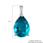 Capri blauer Quarz-Anhänger, 925 Silber platiniert ca. 16.65 ct