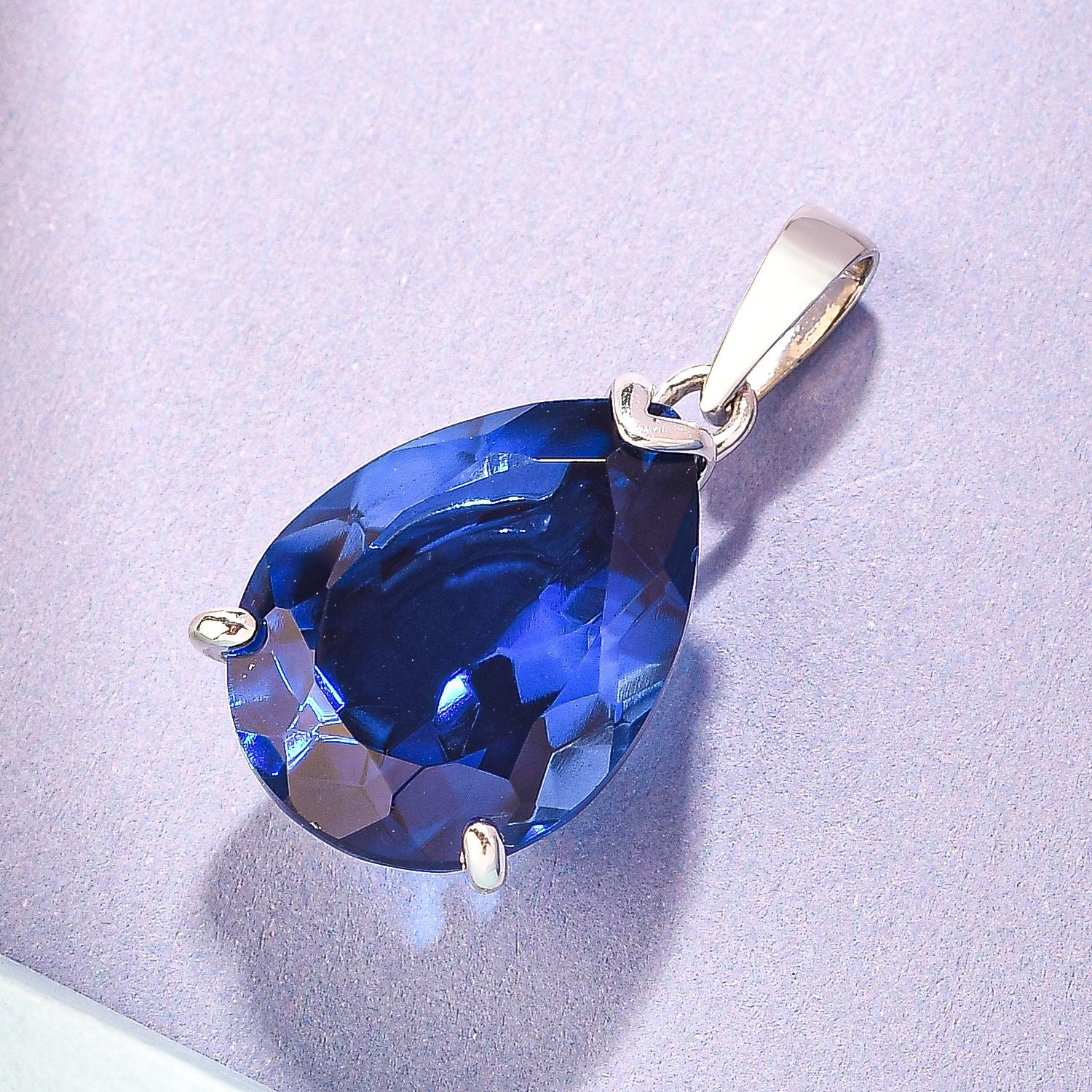 Ceylon Farbe Quarz-Anhänger, 925 Silber platiniert ca. 17.21 ct