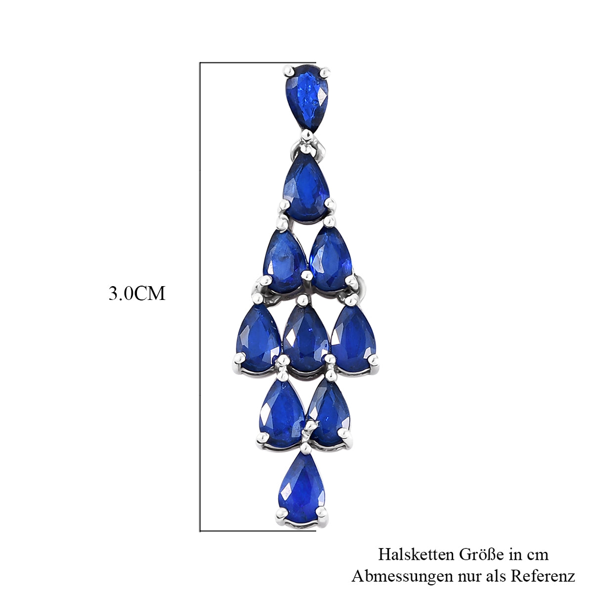 Tansanischer Blauer Spinell (Diffundierter)-Anhänger, 925 Silber platiniert ca. 2.51 ct