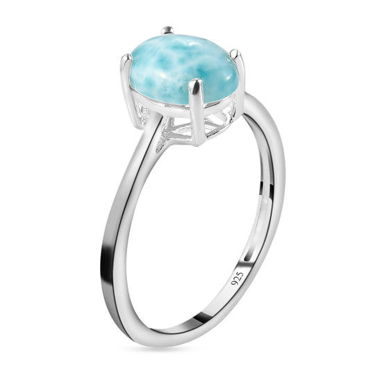 Larimar-Ring, 925 Silber ca. 1,48 ct
