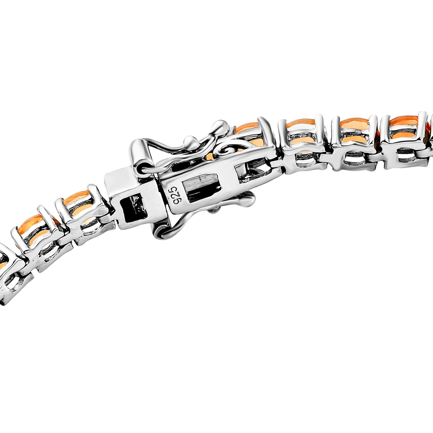 Mehrfarbiges Feueropal-Armband, ca. 20 cm, 925 Silber platiniert ca. 5,49 ct