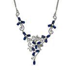 AA tansanisches, blaues Spinell(DIF) und weißes Zirkon-Collier, ca. 45 cm, 925 Silber platiniert ca. 5,49 ct