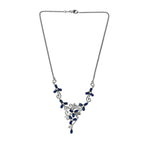 AA tansanisches, blaues Spinell(DIF) und weißes Zirkon-Collier, ca. 45 cm, 925 Silber platiniert ca. 5,49 ct