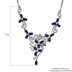AA tansanisches, blaues Spinell(DIF) und weißes Zirkon-Collier, ca. 45 cm, 925 Silber platiniert ca. 5,49 ct