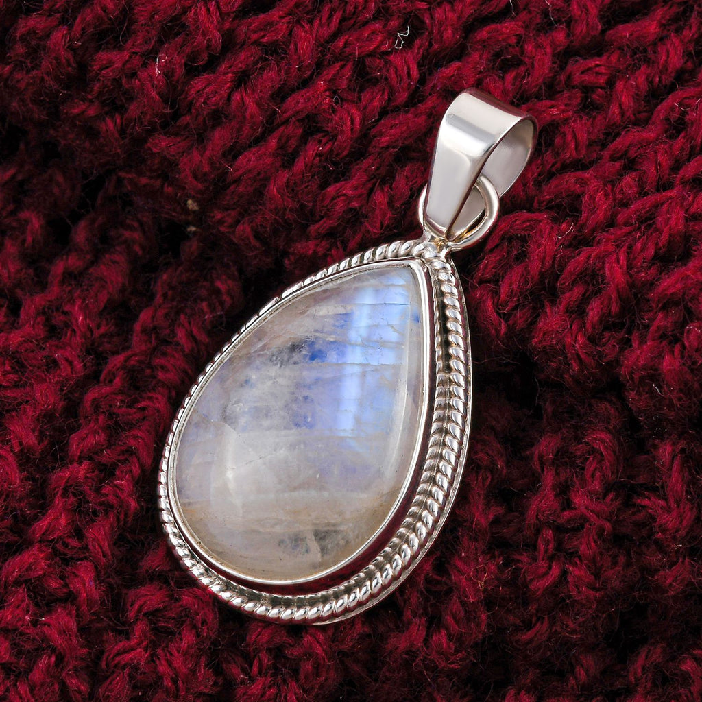 Royal Bali - Regenbogen Mondstein-Anhänger, 925 Silber ca. 15.06 ct