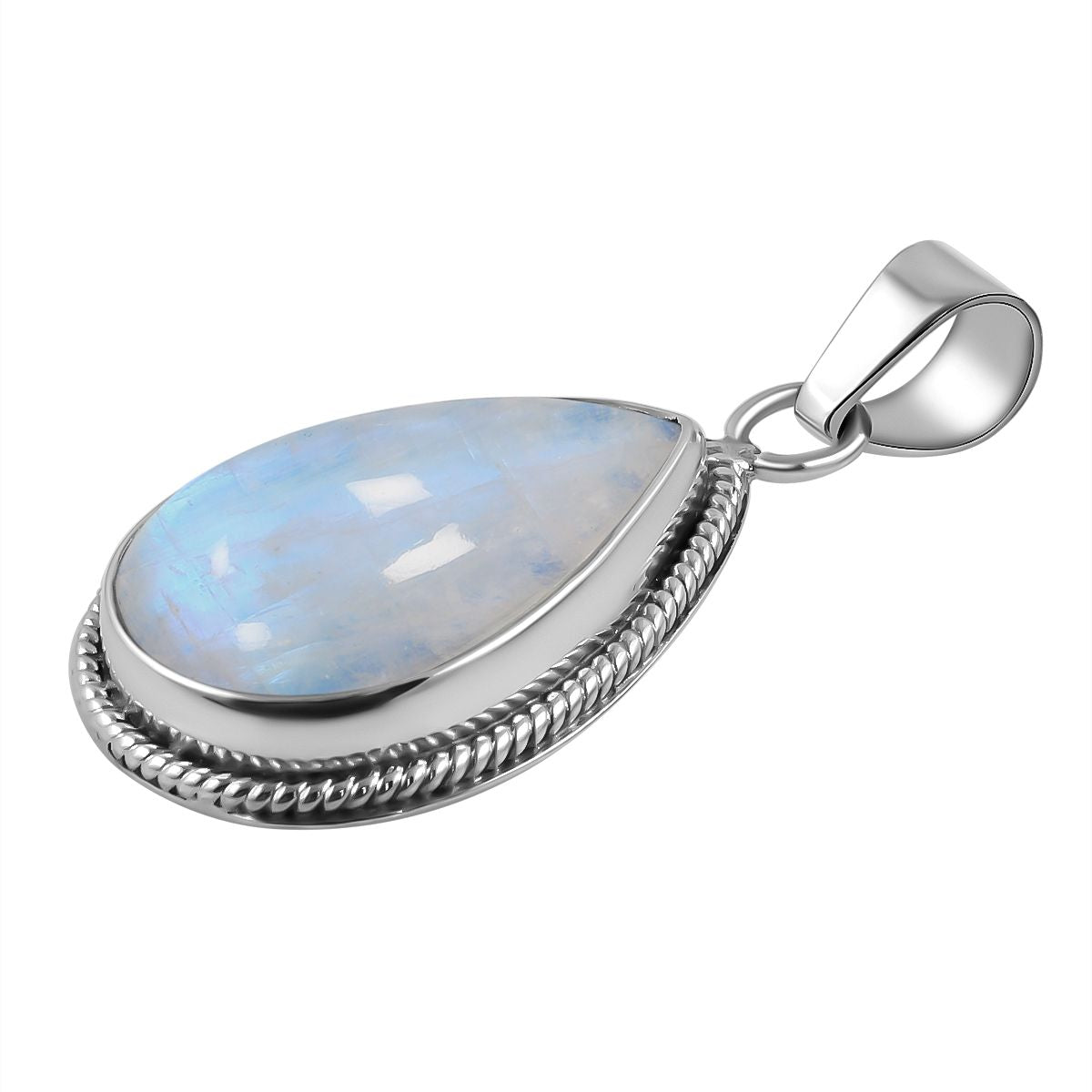 Royal Bali - Regenbogen Mondstein-Anhänger, 925 Silber ca. 15.06 ct
