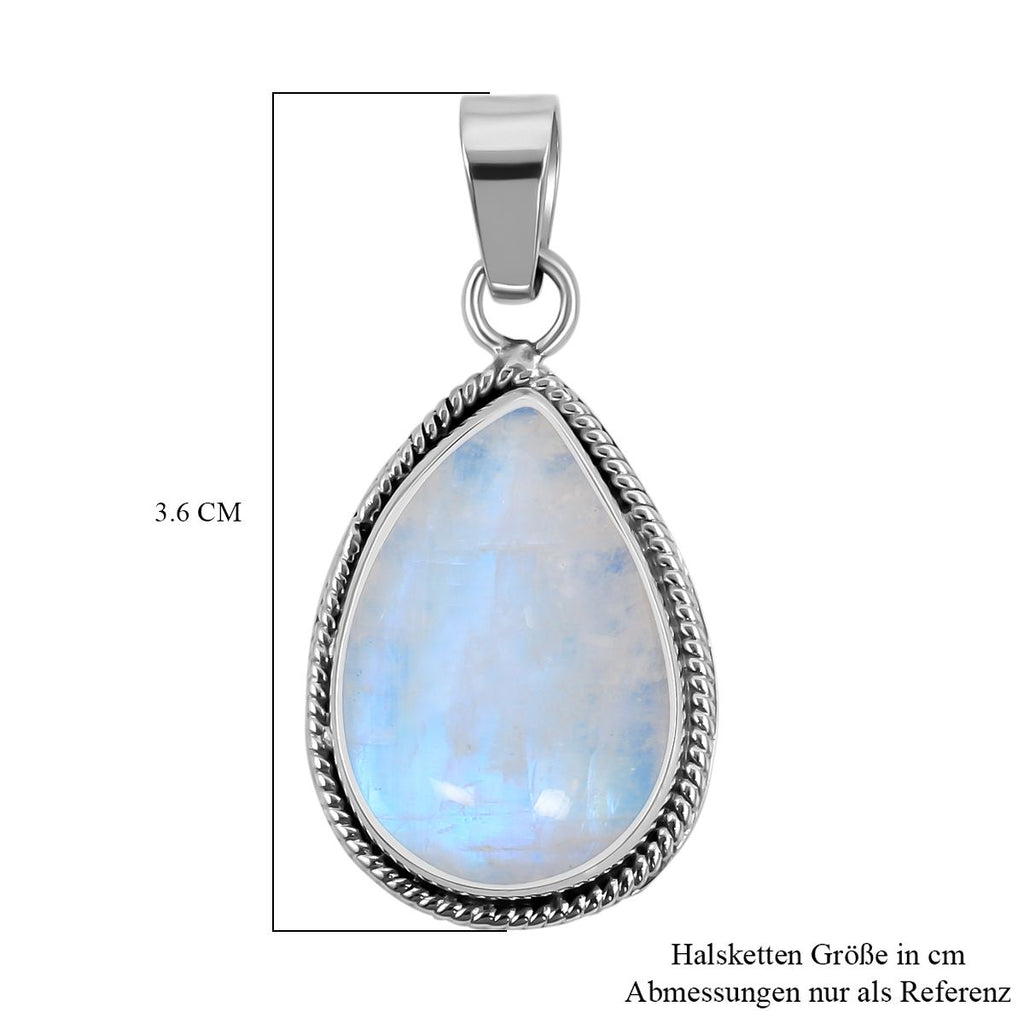Royal Bali - Regenbogen Mondstein-Anhänger, 925 Silber ca. 15.06 ct