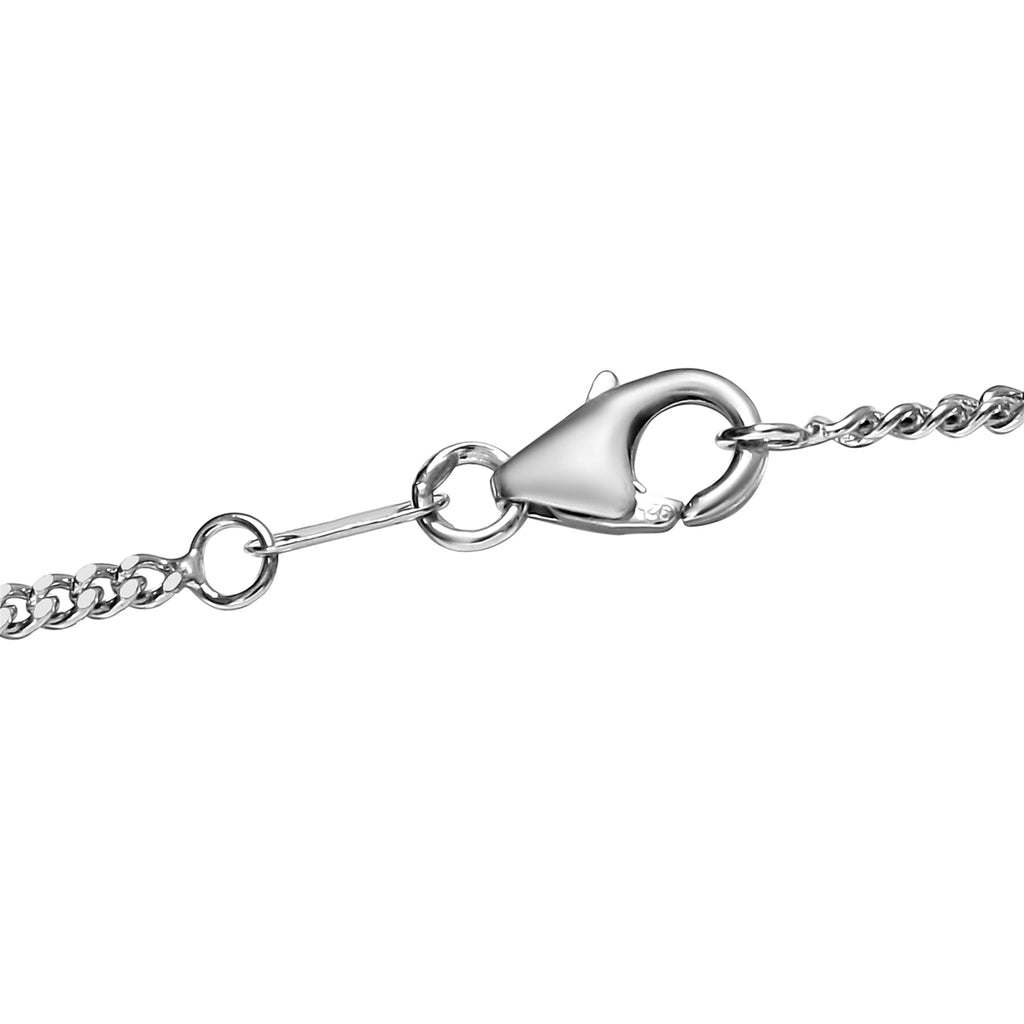 Smaragd-Quarz-Triplette Halskette, ca. 45 cm, 925 Silber platiniert ca. 44.74 ct