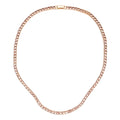 Champagner Zirkonia-Halskette, ca. 45 cm, reines Messing ca. 50.00 ct