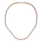 Champagner Zirkonia-Halskette, ca. 45 cm, reines Messing ca. 50.00 ct