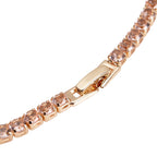 Champagner Zirkonia-Halskette, ca. 45 cm, reines Messing ca. 50.00 ct