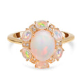 Natürlicher, äthiopischer Opal-Ring, 925 Silber Gelbgold Vermeil (Größe 16.00) ca. 2.45 ct