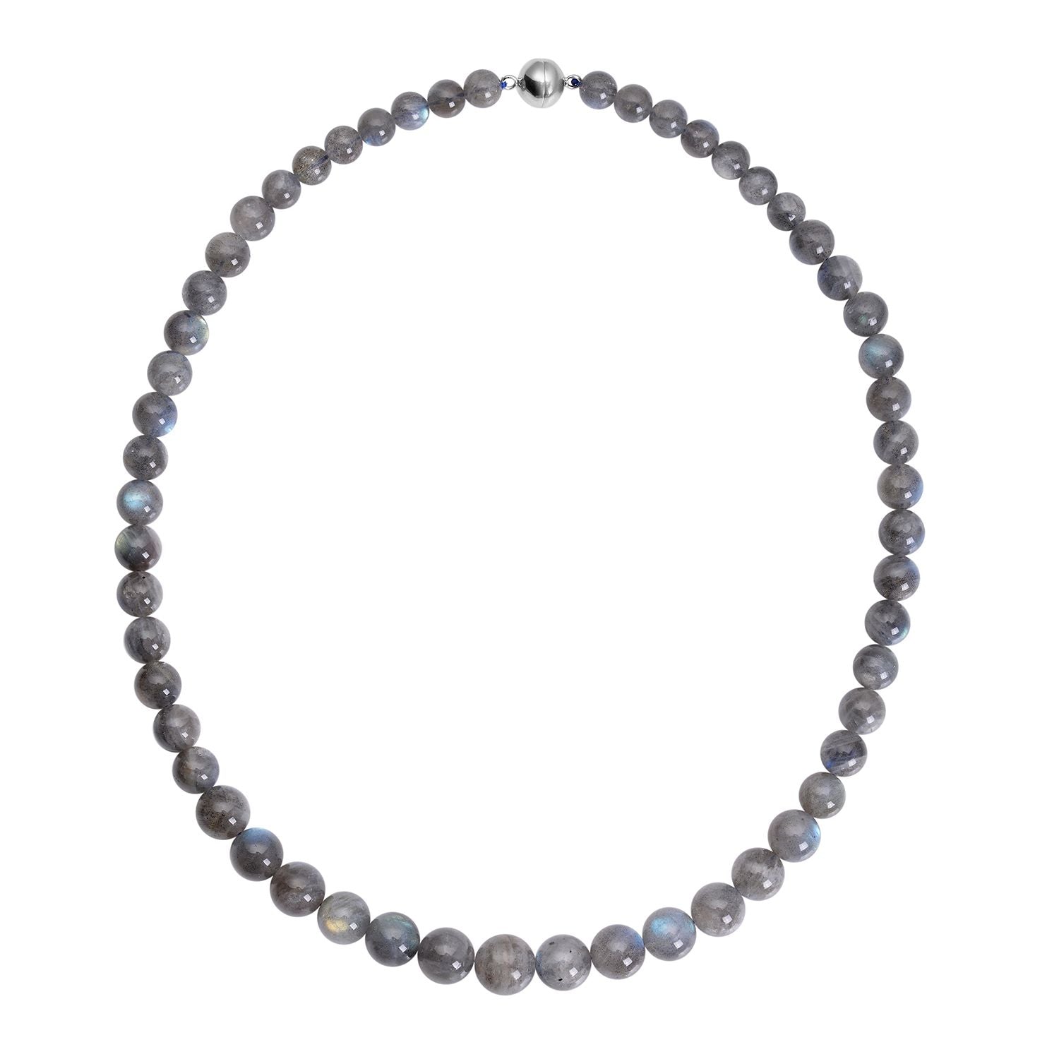 Labradorit-Halskette, ca. 50 cm, 925 Silber rhodiniert ca. 300,00 ct
