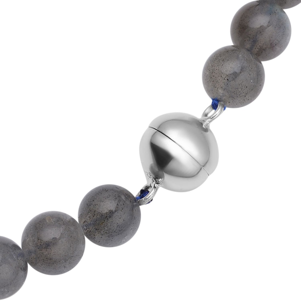 Labradorit-Halskette, ca. 50 cm, 925 Silber rhodiniert ca. 300,00 ct