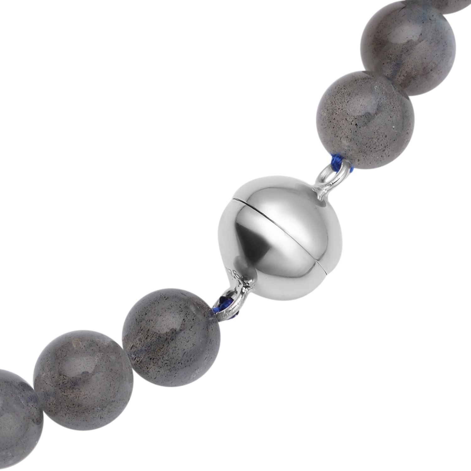 Labradorit-Halskette, ca. 50 cm, 925 Silber rhodiniert ca. 300,00 ct