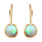 Natürliche, äthiopische Opal-Ohrringe, 925 Silber vergoldet ca. 1,09 ct