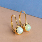 Natürliche, äthiopische Opal-Ohrringe, 925 Silber vergoldet ca. 1,09 ct