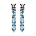 Schweizer Blautopas-Creolen, 925 Silber platiniert ca. 1,61 ct
