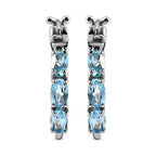 Schweizer Blautopas-Creolen, 925 Silber platiniert ca. 1,61 ct