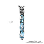 Schweizer Blautopas-Creolen, 925 Silber platiniert ca. 1,61 ct