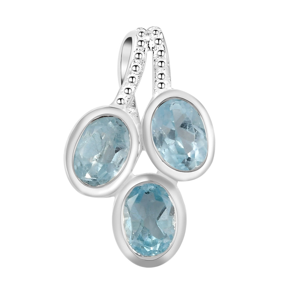 Himmelblauer Topas-Anhänger, 925 Silber ca. 1,82 ct
