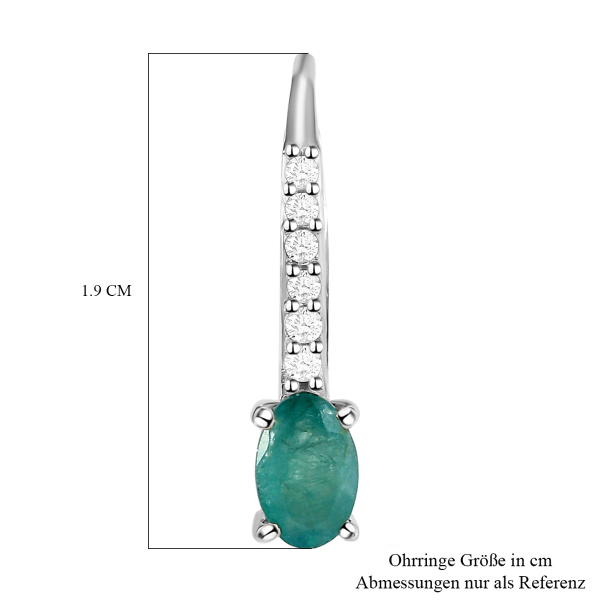 Grandidierit und weiße Zirkon-Ohrringe, 925 Silber platiniert ca. 1,06 ct