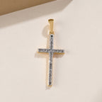 Diamant-Kreuz-Anhänger, 925 Silber vergoldet ca. 0.33 ct