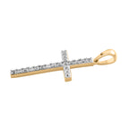 Diamant-Kreuz-Anhänger, 925 Silber vergoldet ca. 0.33 ct