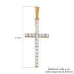 Diamant-Kreuz-Anhänger, 925 Silber vergoldet ca. 0.33 ct