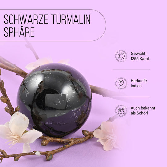 Gem Crystal Kollektion - Schwarze Turmalin Sphäre - Groß - ca. 2510 cts.