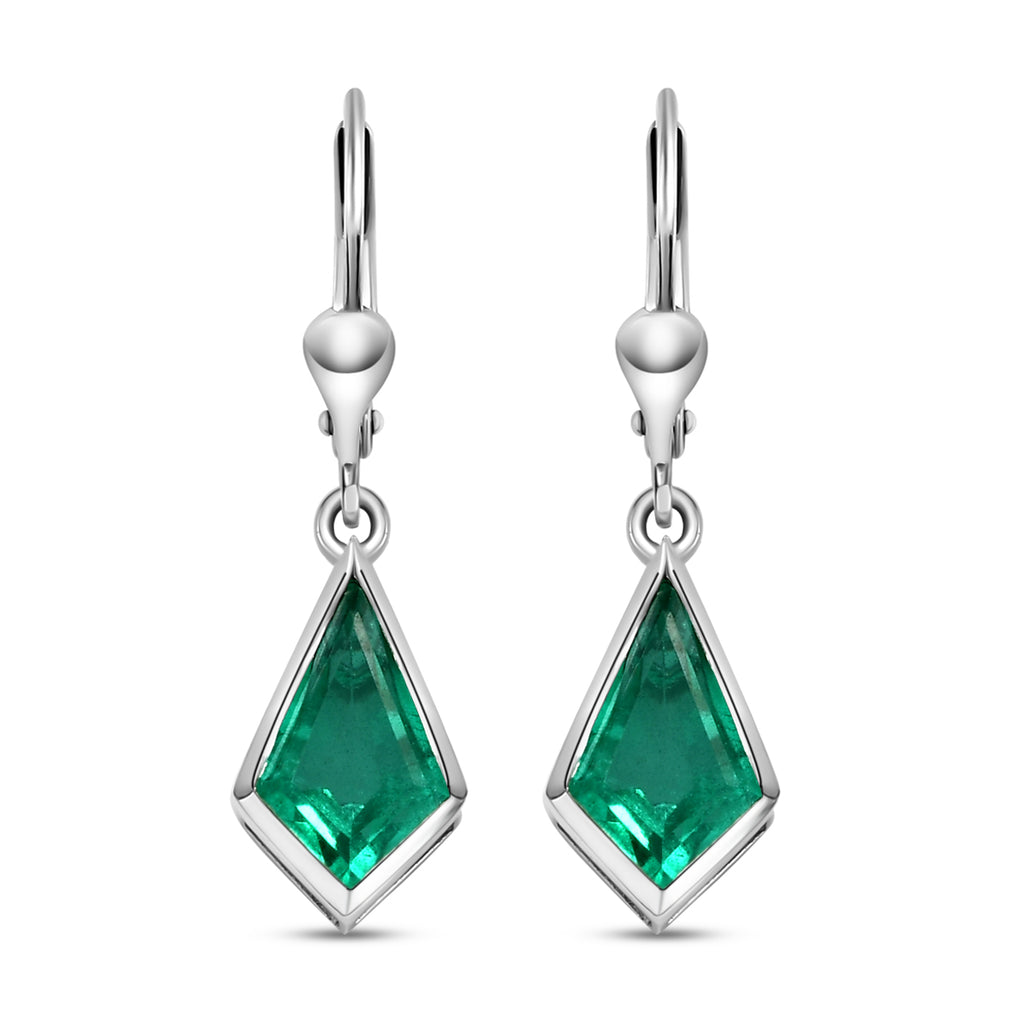 Smaragd-Triplett-Quarz-Ohrringe, fancy, 925 Silber platiniert ca. 4,09 ct