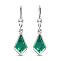 Smaragd-Triplett-Quarz-Ohrringe, fancy, 925 Silber platiniert ca. 4,09 ct