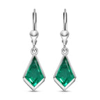 Smaragd-Triplett-Quarz-Ohrringe, fancy, 925 Silber platiniert ca. 4,09 ct