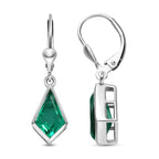 Smaragd-Triplett-Quarz-Ohrringe, fancy, 925 Silber platiniert ca. 4,09 ct
