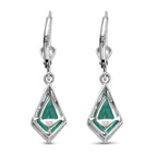 Smaragd-Triplett-Quarz-Ohrringe, fancy, 925 Silber platiniert ca. 4,09 ct