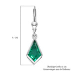 Smaragd-Triplett-Quarz-Ohrringe, fancy, 925 Silber platiniert ca. 4,09 ct