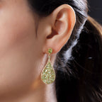 Natürliche Peridot-Ohrringe, 925 Silber vergoldet ca. 8,04 ct