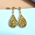 Natürliche Peridot-Ohrringe, 925 Silber vergoldet ca. 8,04 ct