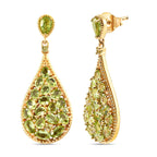 Natürliche Peridot-Ohrringe, 925 Silber vergoldet ca. 8,04 ct