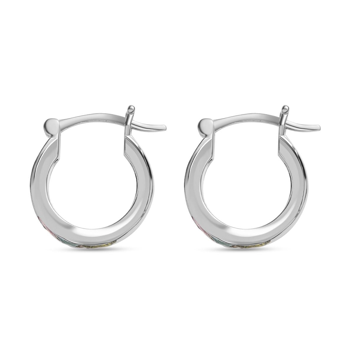 Natürliche mehrfach-Turmalin Creolen, 925 Silber platiniert, ca. 1.19 ct