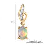 Natürliche, äthiopische Opal und weiße Zirkon-Ohrringe, 925 Silber vergoldet ca. 1,34 ct