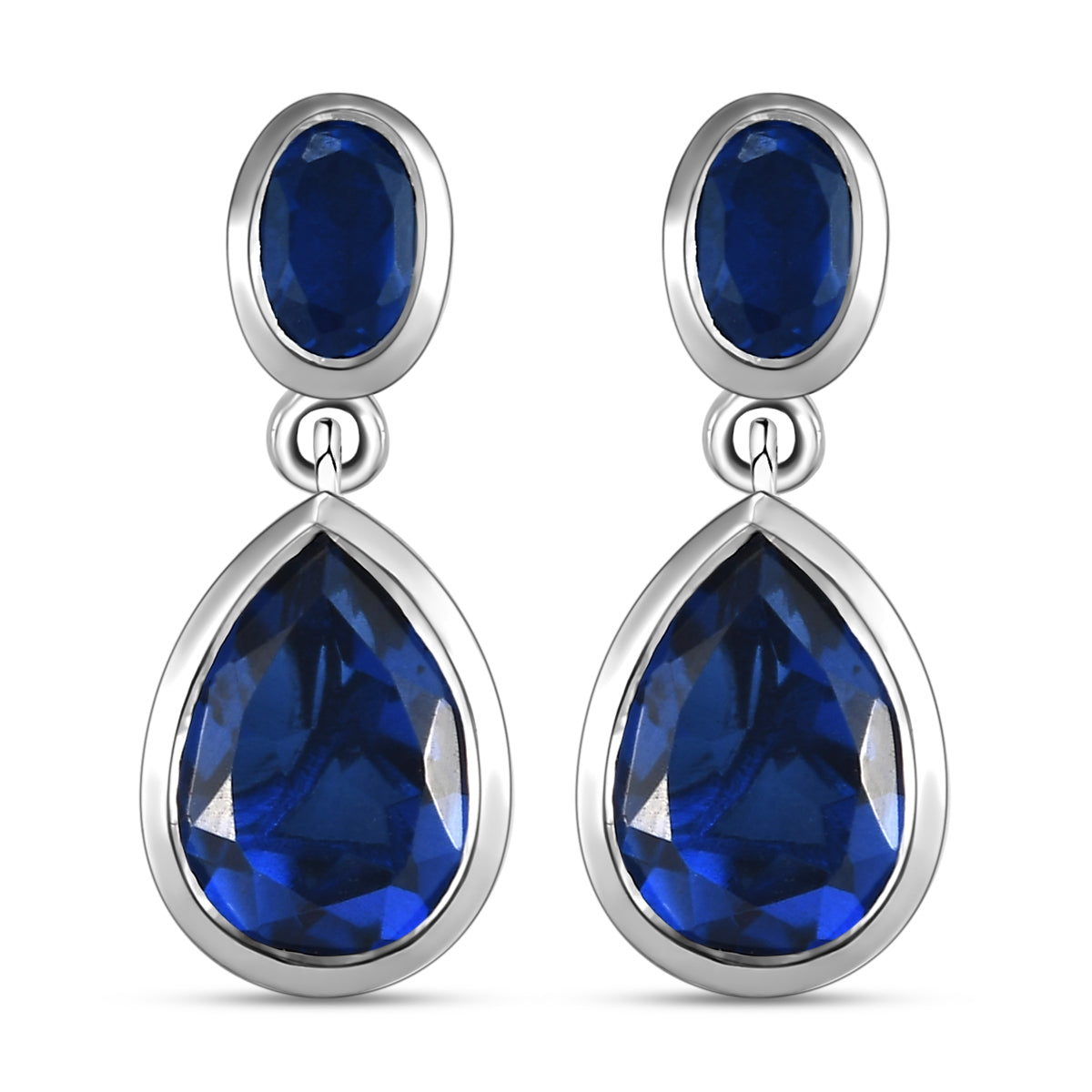 Ceylon Farbe Quarz-Ohrringe, 925 Silber platiniert ca. 5,27 ct