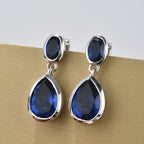 Ceylon Farbe Quarz-Ohrringe, 925 Silber platiniert ca. 5,27 ct