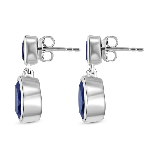 Ceylon Farbe Quarz-Ohrringe, 925 Silber platiniert ca. 5,27 ct