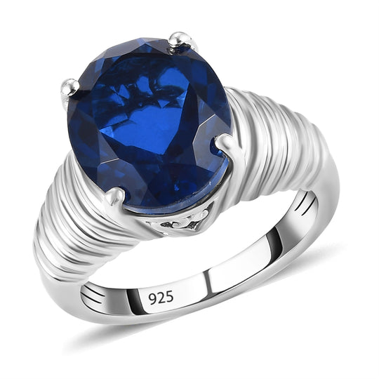 Ceylon Farbe Quarz-Ring, 925 Silber platiniert ca. 5.01 ct